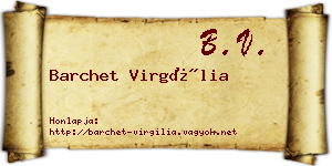 Barchet Virgília névjegykártya
